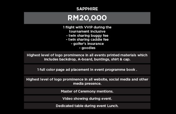 20k Sapphire Package - RM20k Sponsorship